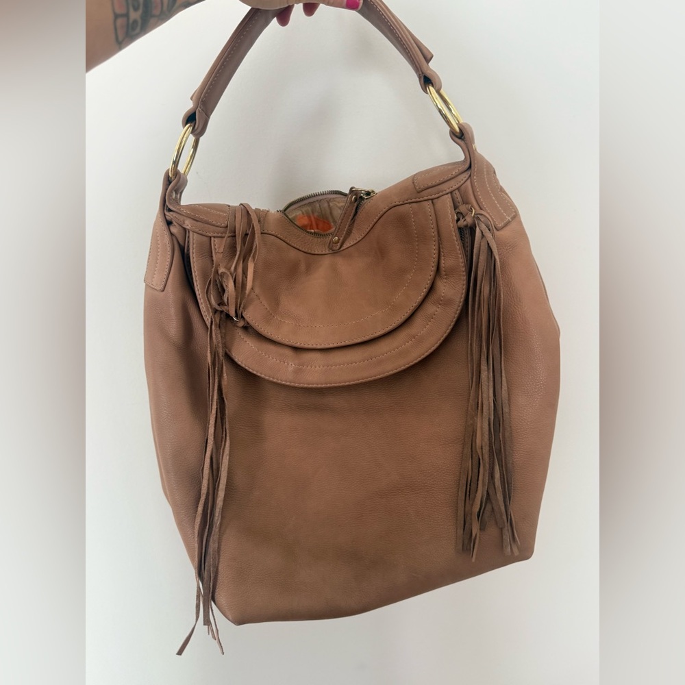 BULGA Large Tassel Soft Pebbled Leather Multi Compartment Hobo Bag - Picture 13 of 16